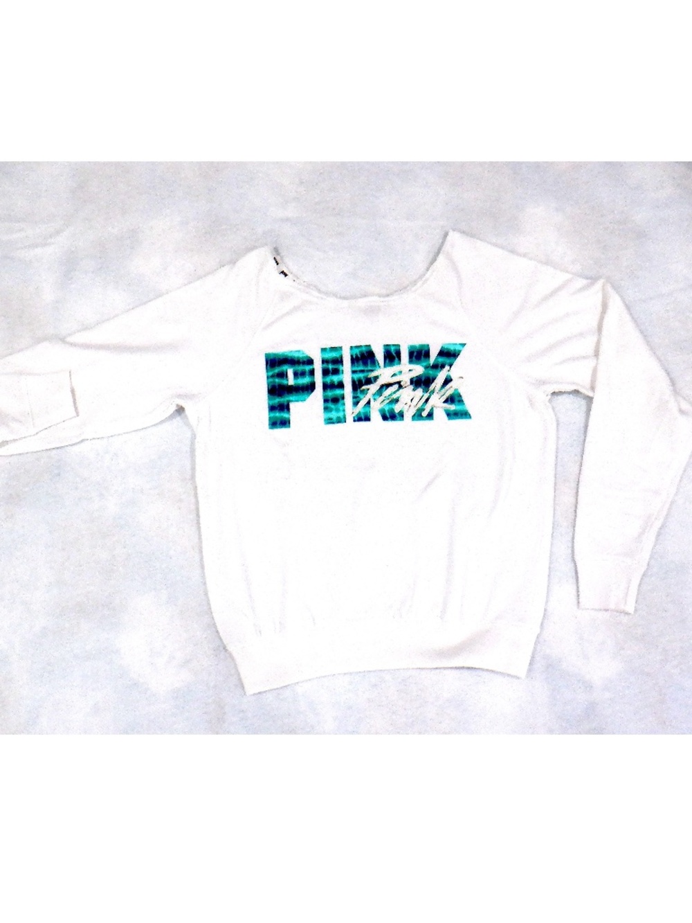 PINK Victoria's Secret White Off-Shoulder Sweatshirt